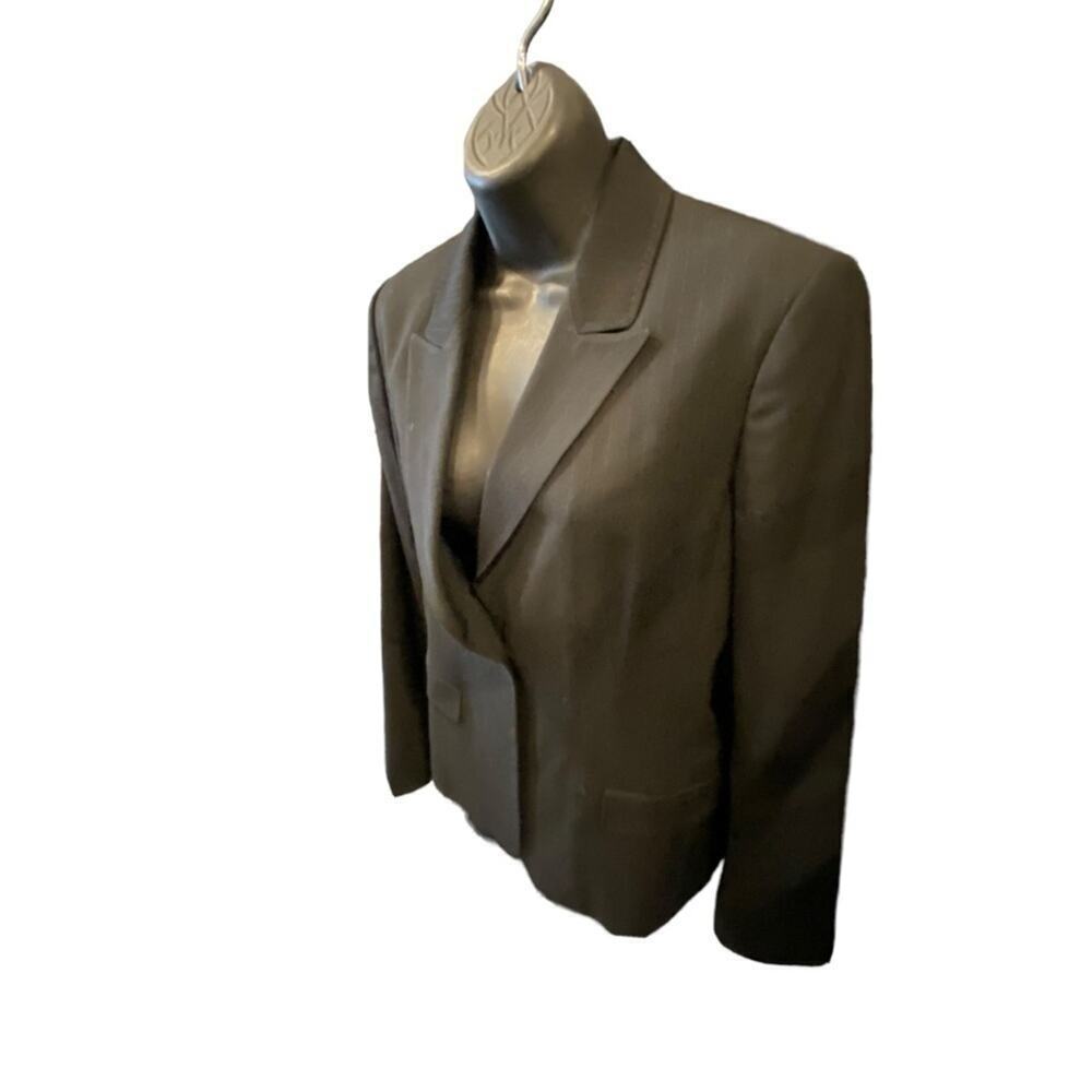 Elie Tahari Women's Gray Single Button Blazer Size 12